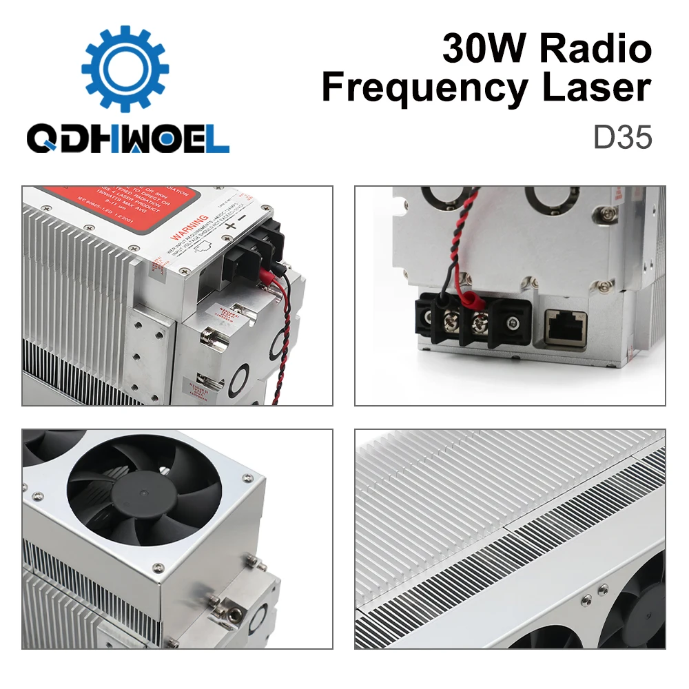 

QDHWOEL Universal 45W RF CO2 Laser Head 10.6 Micron Laser Module Compatible DAVI D35 Engraving Marking Parts