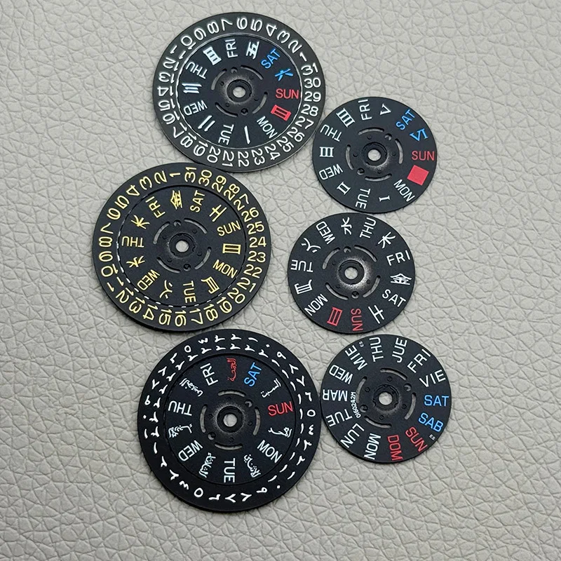NH36 NH35 Movement Date Wheel Dial Kanji Wheel Wristwatches NH35a NH36a Movement Date Week Dial Parts Crown at 3.0H 3.8H 4.1H view 5