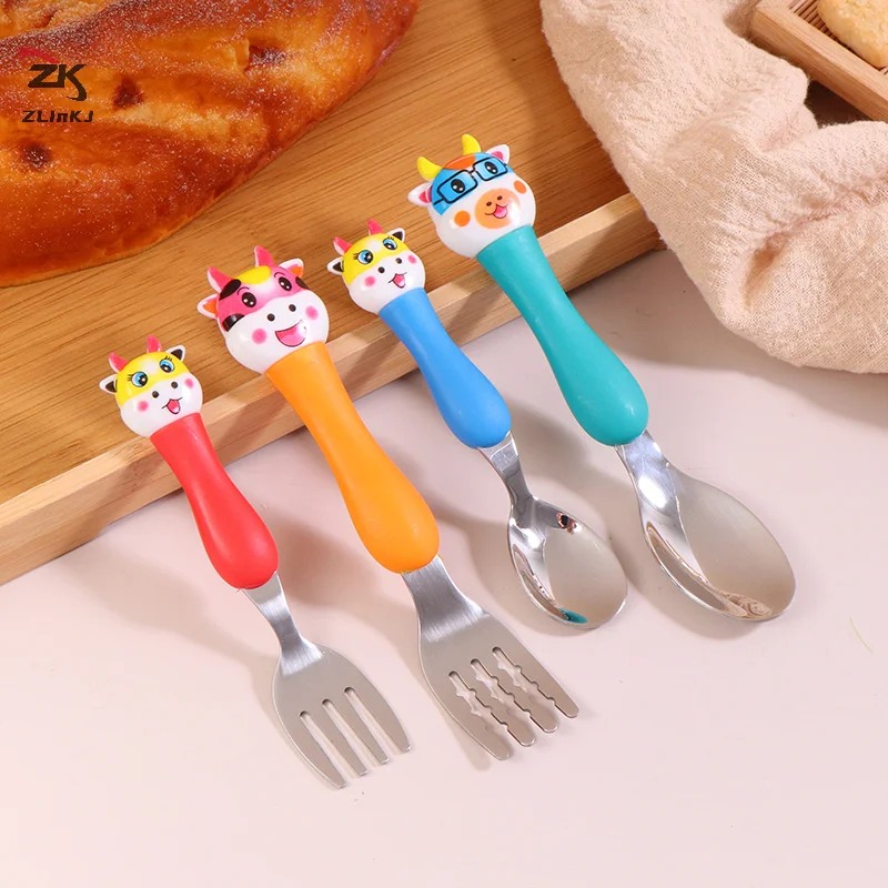 Calf Tableware Fork Spoon Cow Dad Mom Party Cartoon Anime Figure Tableware Students Family Gift Toy Party Boys And Girls