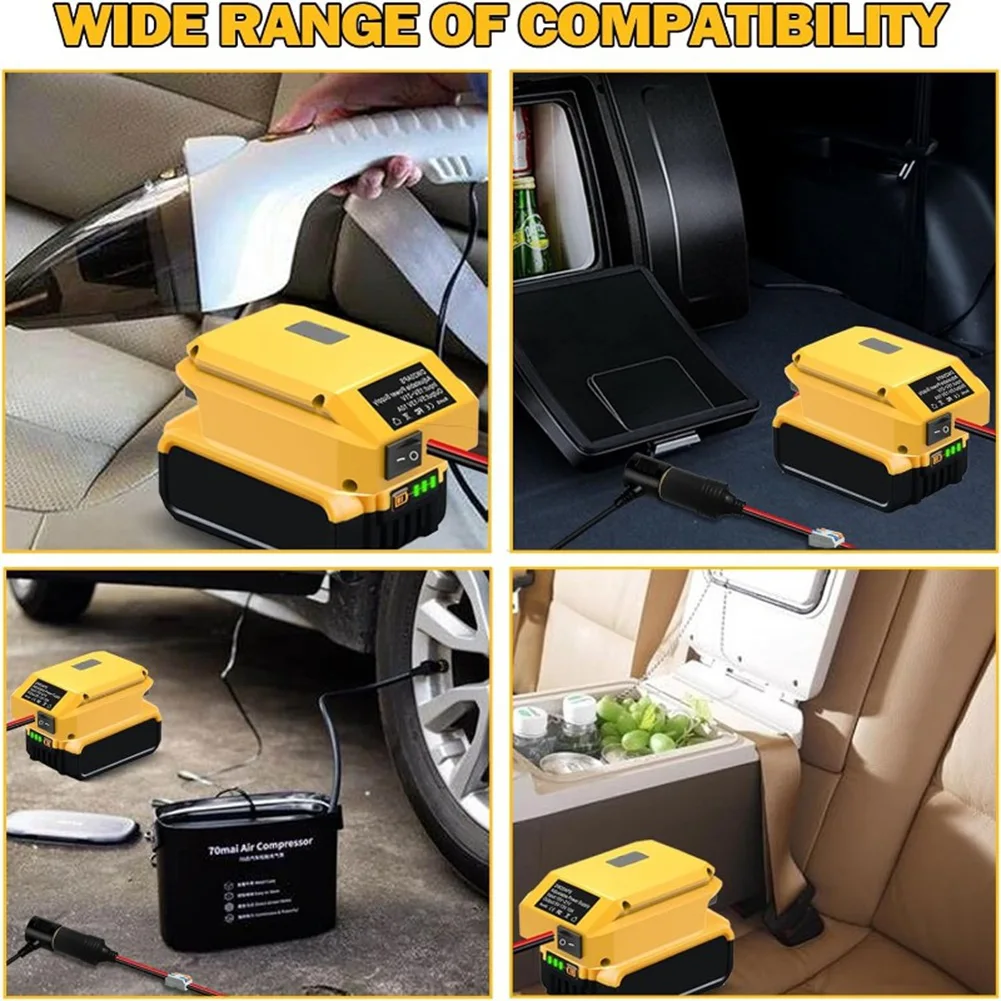 A7THK-Power Converter 18V To 12V Step-Down Design With Socket Wheel Adapter For 20V Battery For Car Fridges