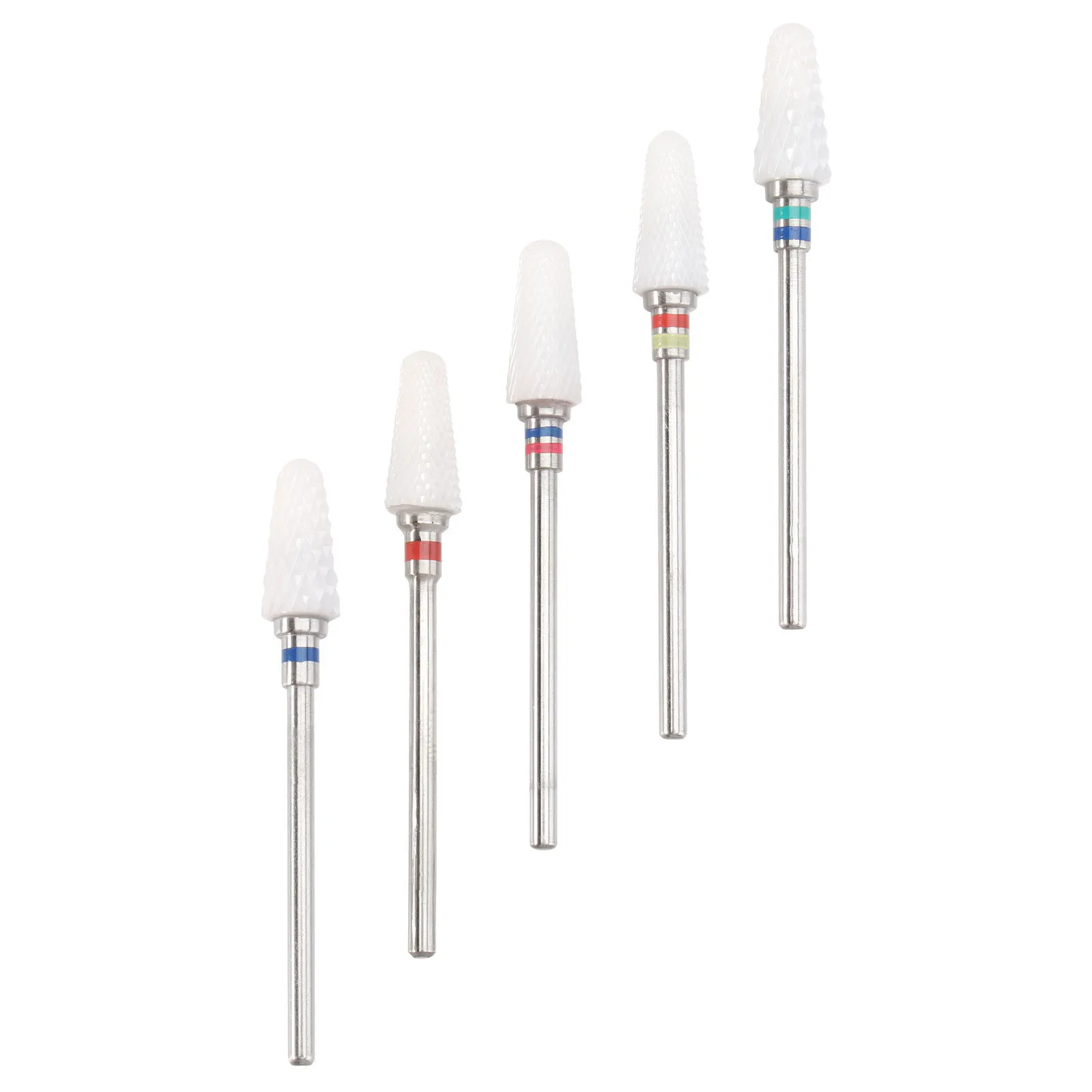 5 قطعة مسمار السيراميك لقمة ثقب آلة تلميع أداة رأس مطحنة ل مانيكير باديكير إزالة الجلد الميت مقاومة للاهتراء #5