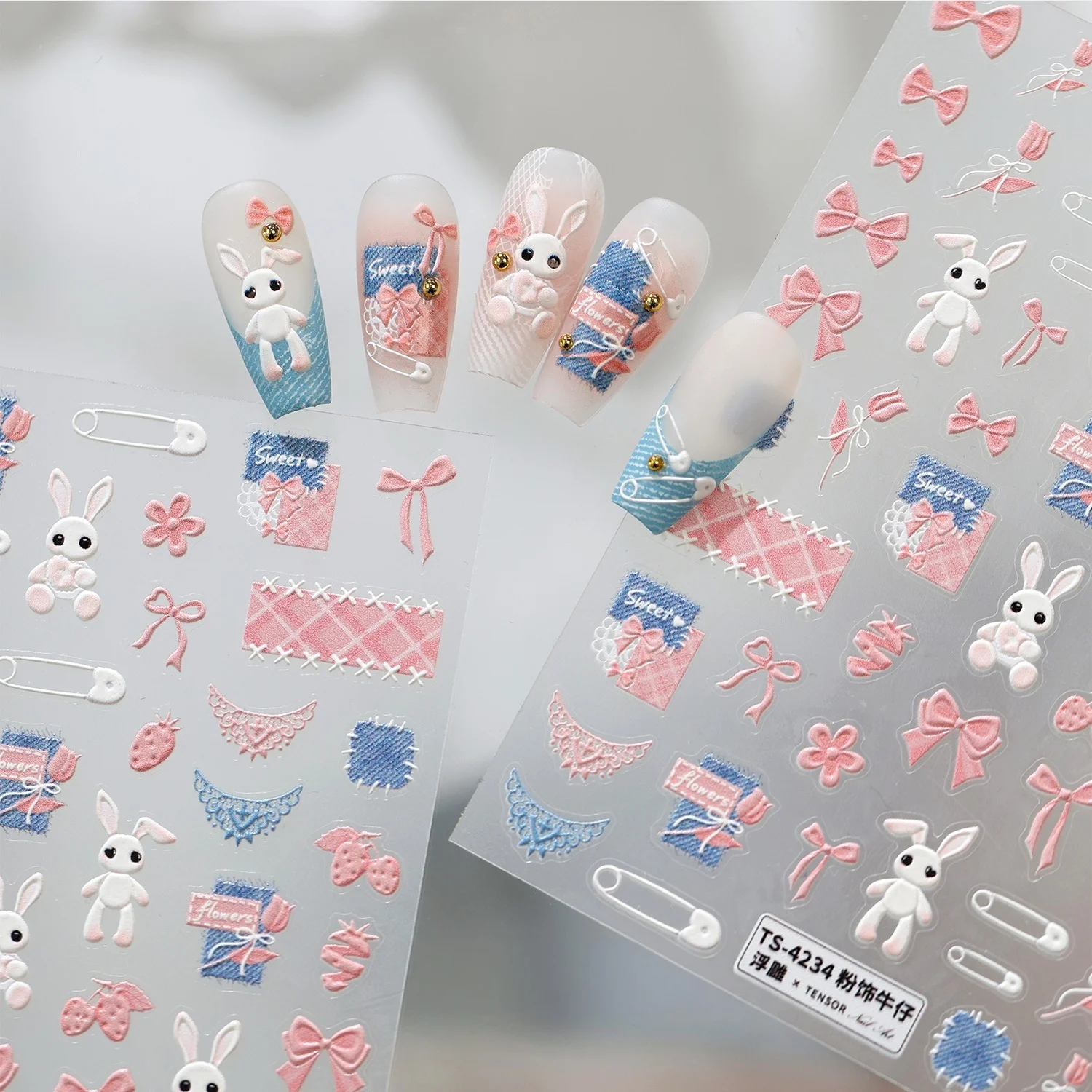 Nail Art Denim - Adesivos de Arte para Unhas 5D