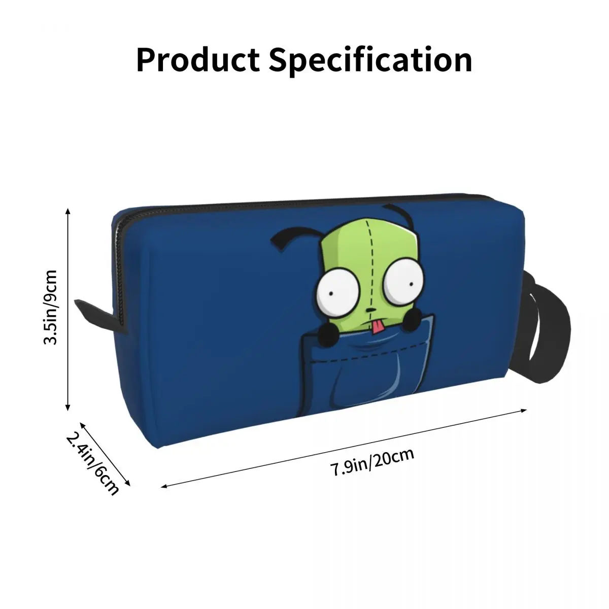 Lápis com peças de reposição para meninos e meninas, Pen Bags, Pen Box, Pencil Pouch, Papelaria Makeup Bag, Bolso, Invader Zim, Big Capacity