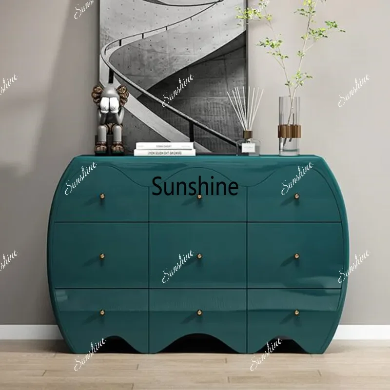 Nordic piano paint chest cabinet modern simple side cabinet solid wood drawer cabinetTJ