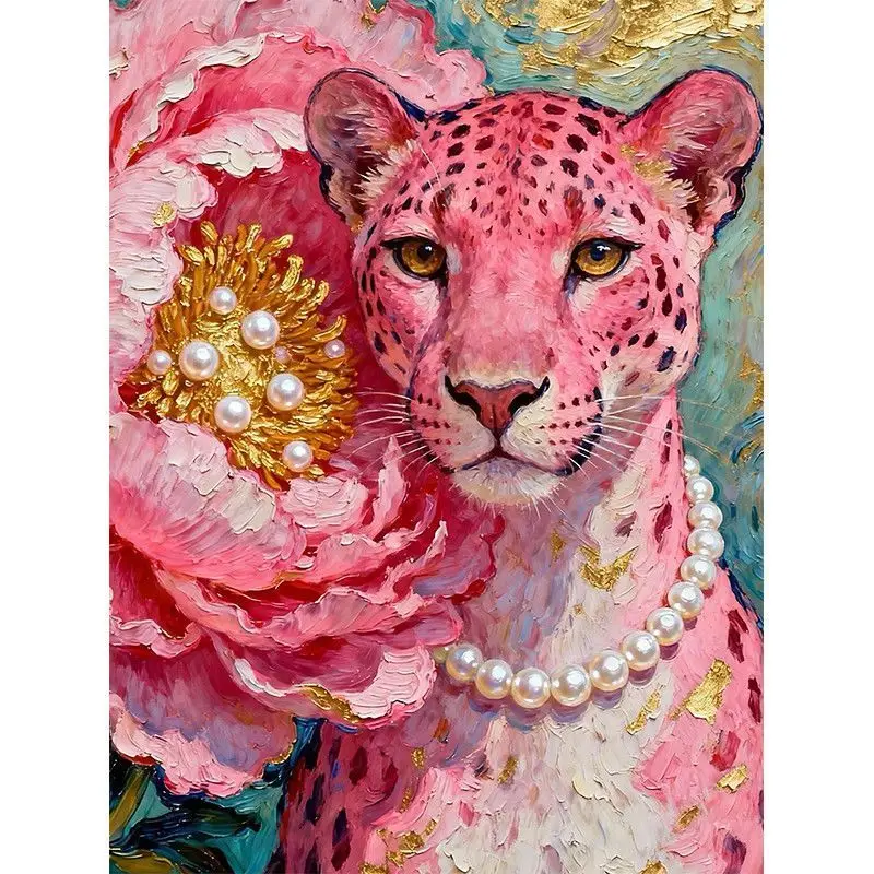 2 Rolls Pink Leopard Wallpaper, Self Adhesive Chic Pink Panther Sticker for Living Room, Bedroom, Dorm Wall Decor