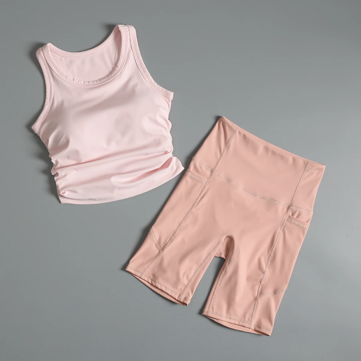 

High-value summer new sports suit for women professional gym quick drying clothes nude jogging yoga cycling pants