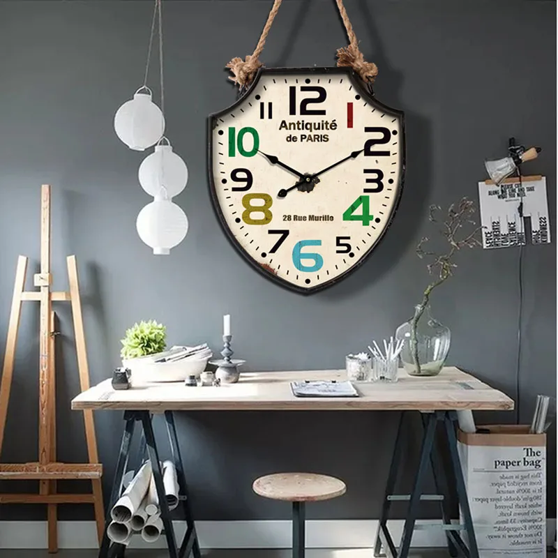 

Furniture for small-sized apartments European wall watch simple creative wall clock living room clock digital personalized c