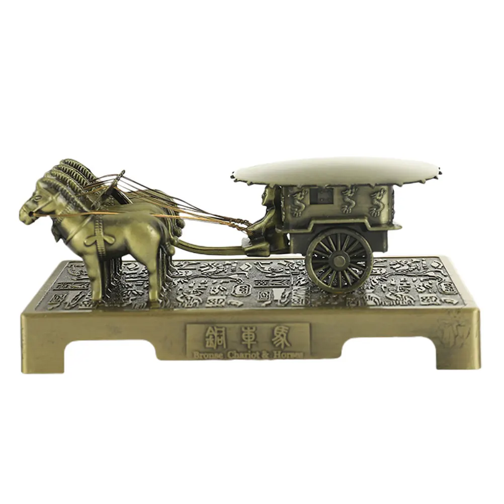 Terracotta Warriors Horses Decor Figurine Desktop Metal Statue Craft Travel Alloy Indoor farmhouse