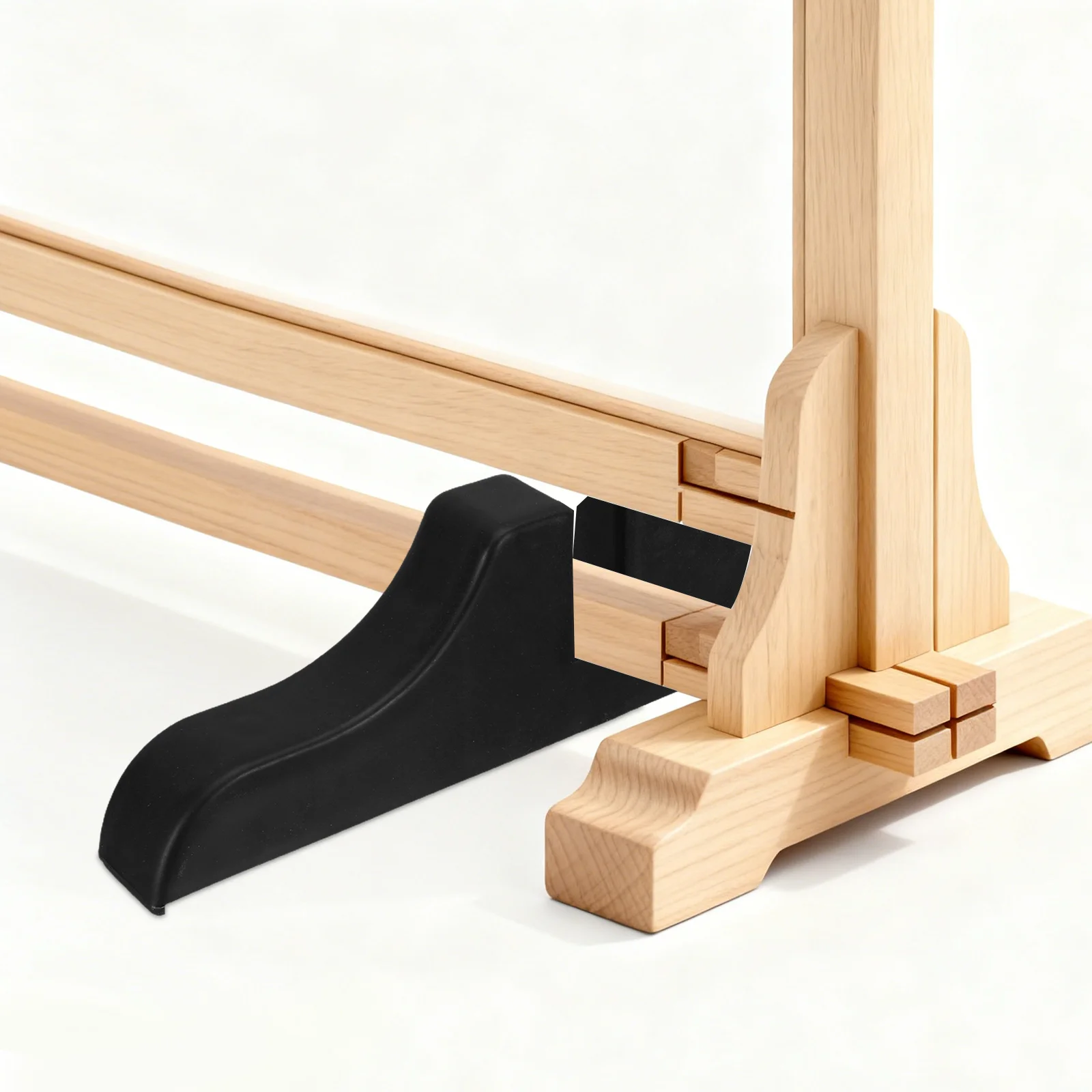 

4pcs Folding Room Divider Stand Screen Panel Feet Privacy Screen Holder Divider Base Wood Support Brackets Black