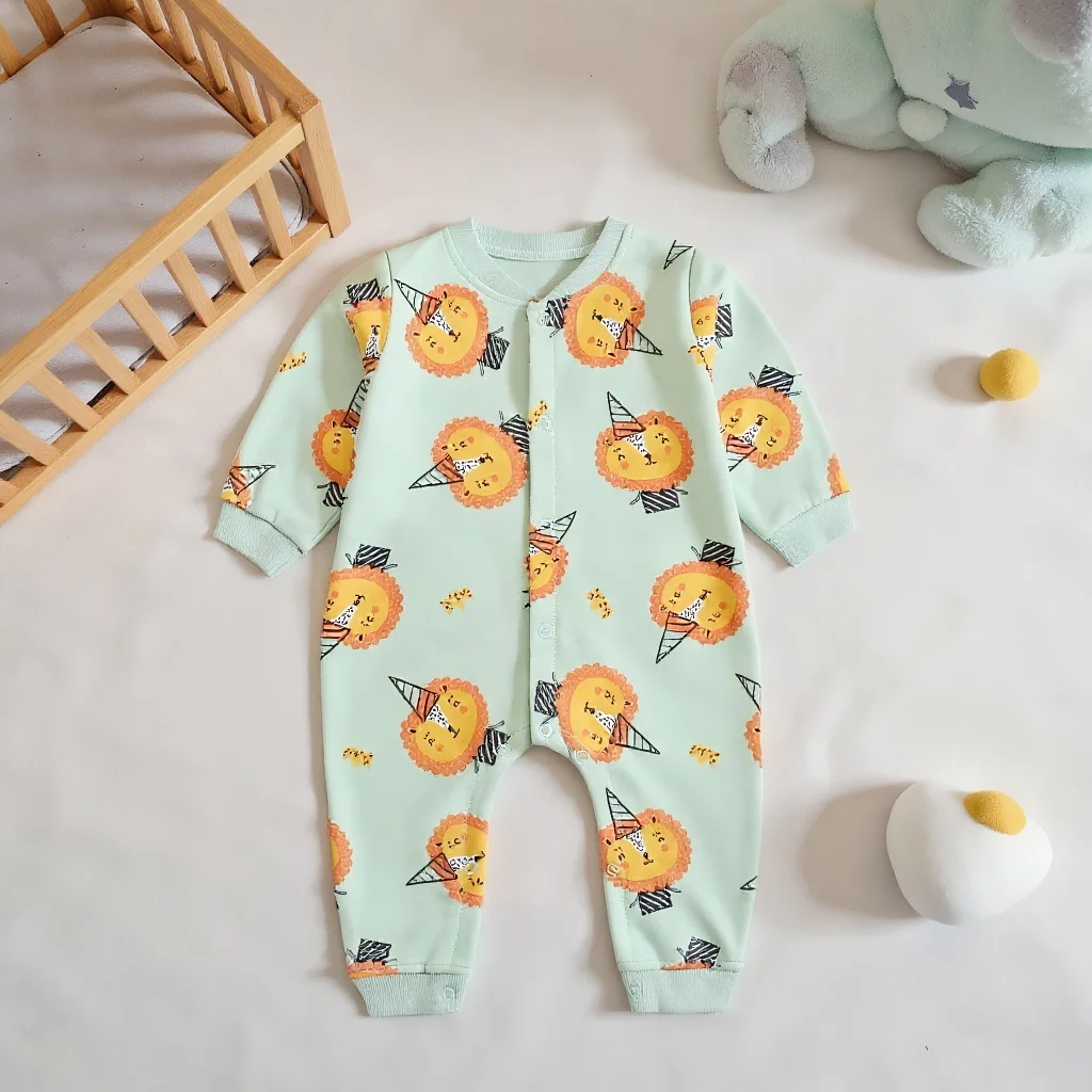 

Sanlutoz Cartoon Cute Newborn Baby Rompers Cotton Long Sleeve Infants Jumpsuits Winter Toddler Casual