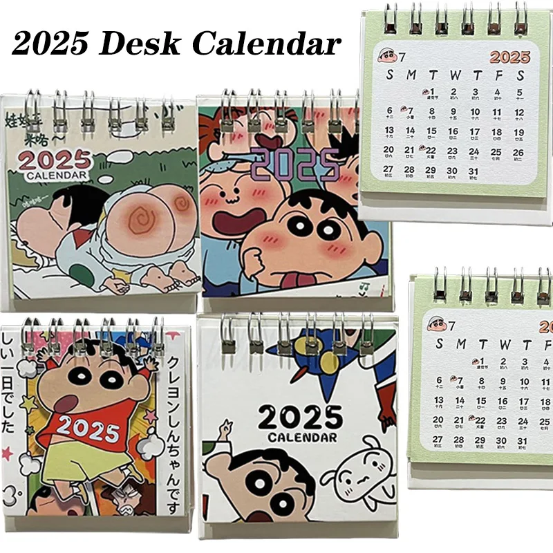 Crayon Shin-chan 2025 Desk Calendar Cute Decorative Office Standing Paper Home Accessories New Student Office Mini Calendar 2025