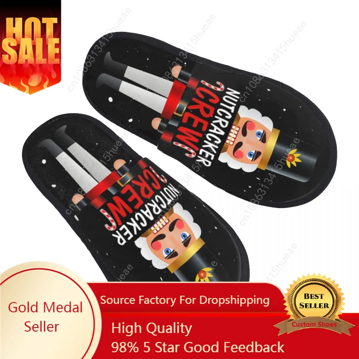 

Nutcracker Crew Matching Christmas Gift House Slippers Cozy Warm Nutcrackers Memory Foam Fluffy Slipper Indoor Outdoor Shoes