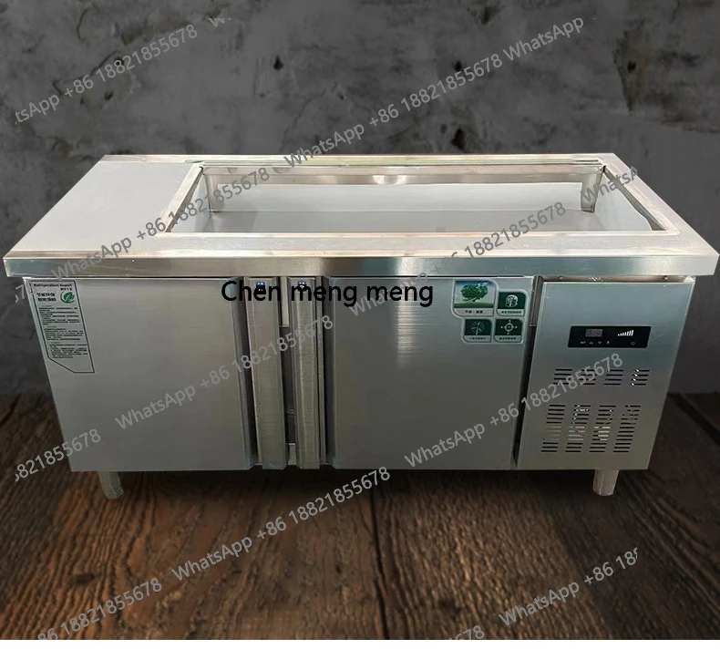 

Стол для фруктового салата с прорезями, коммерческий, холодильник с охлаждением и свежий, витрина для фруктовой рыбалки