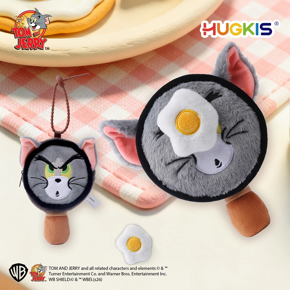 Genuine Tom and Jerry Plush Storage Bag Keychian Cartoon Animal Stuffed Plushies Doll Toys Hanging Backpack Pandent Gifts