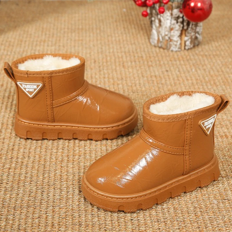 بوتاس ريترو الفتيات الأحذية 2025 شتاء جديد الاطفال حذاء الثلوج الراحة المضادة للانزلاق الفتيات حذاء من الجلد بسيط تنوعا حذاء طفل Zapatos