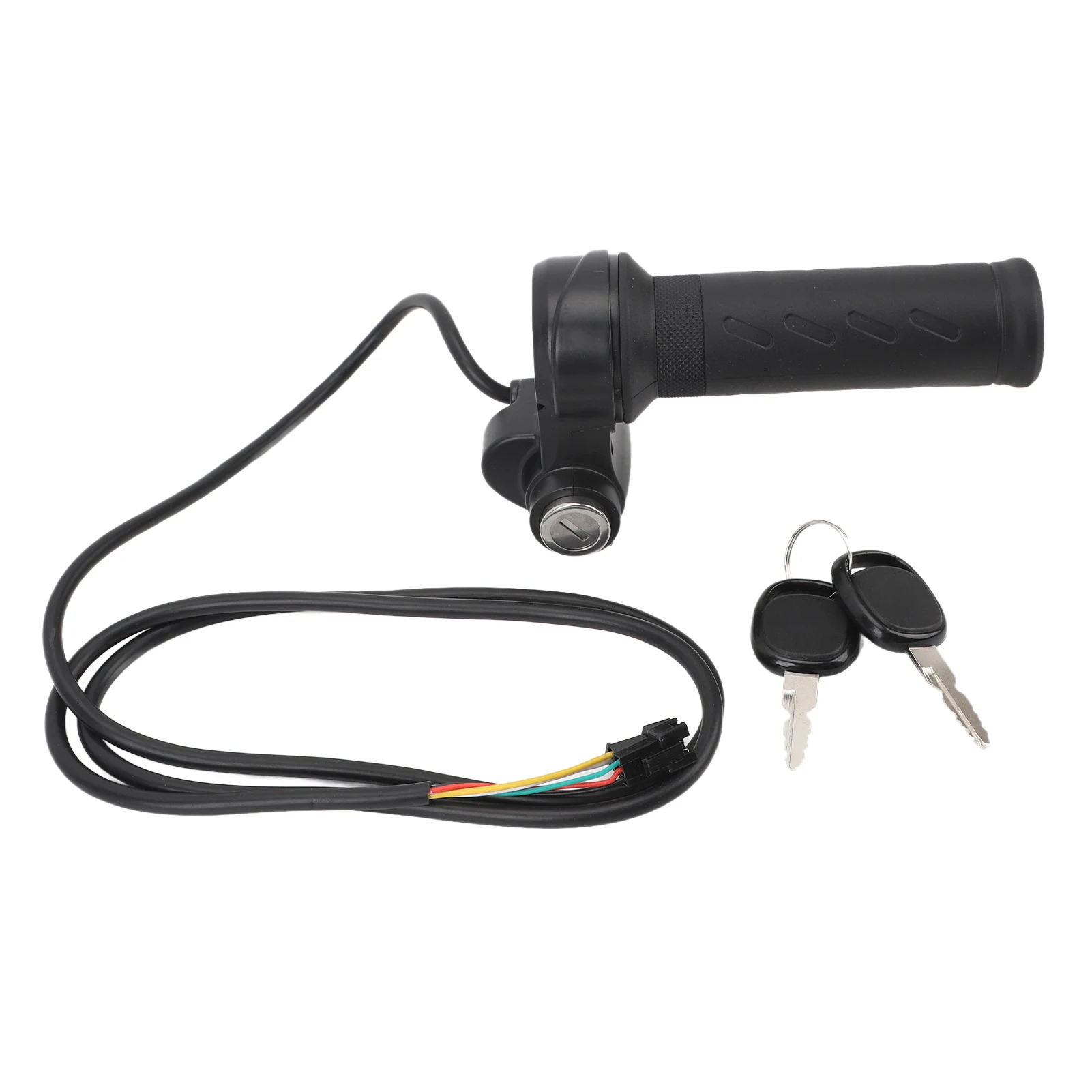 Product image for Electric Bike Throttle Grip Universal Electric Bicycle Scooter Wire Twist Throttle Grip with 2 Keys Waterproof Speed Controller