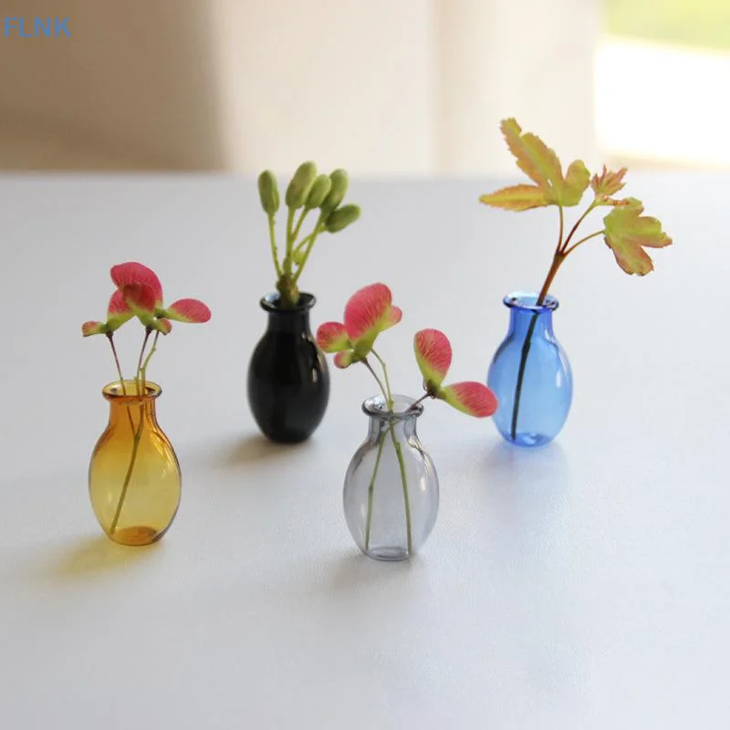 【KC】Glass Vase Fridge Magnet Mini Micro Landscape Creative Magnetic Plant Container Unique Refrigerator Ornament for Home Decor