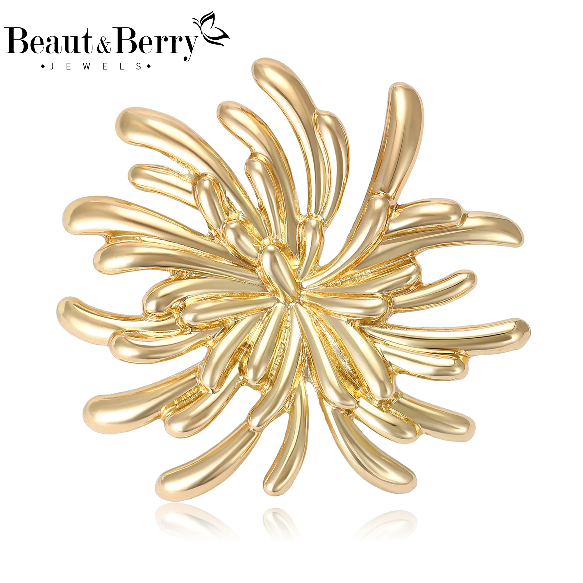 

Beaut&Berry Luxury Glossy Abstract Sun Brooches for Women Unisex Creative Pins Casual Party Accessories Gifts Friends Decoration