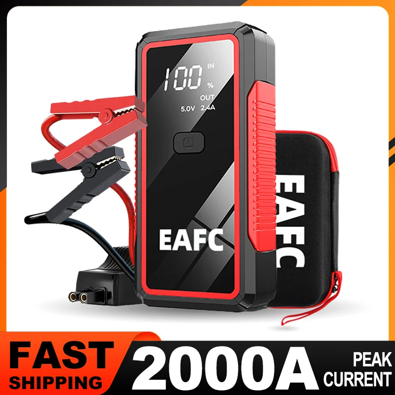 2000A Car Jump Starter 12V Car Booster Power Bank Battery Boost Starter For Petrol Diesel 6.0L/4.0L Car Emergency Start Charger