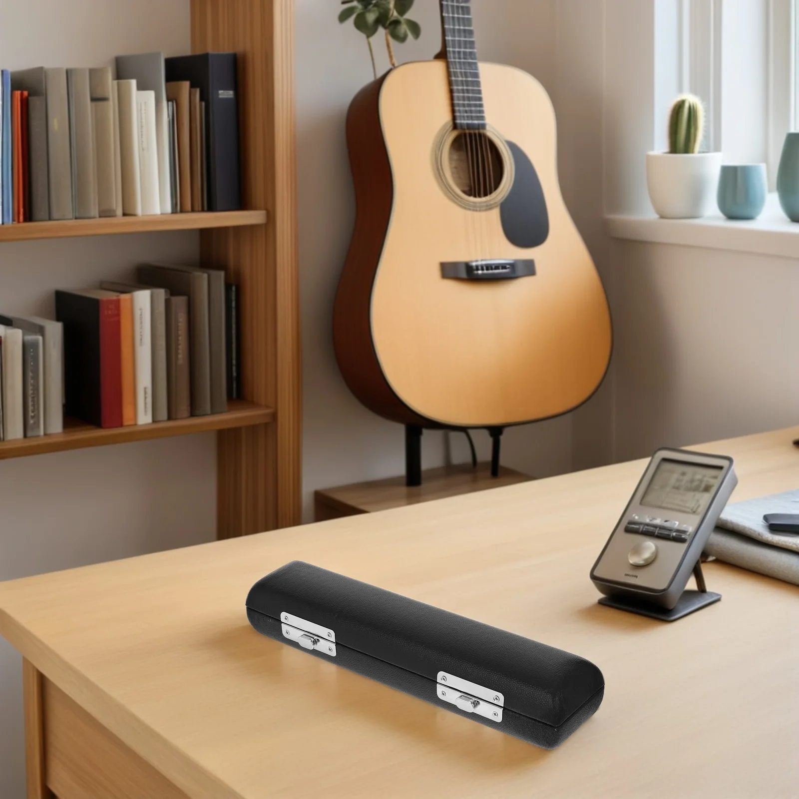 

2Pcs Piccolo Case Black PU Hard Storage Box Soft Interior Lining Protects 16 Hole Piccolo Flute for Music Practice Performance