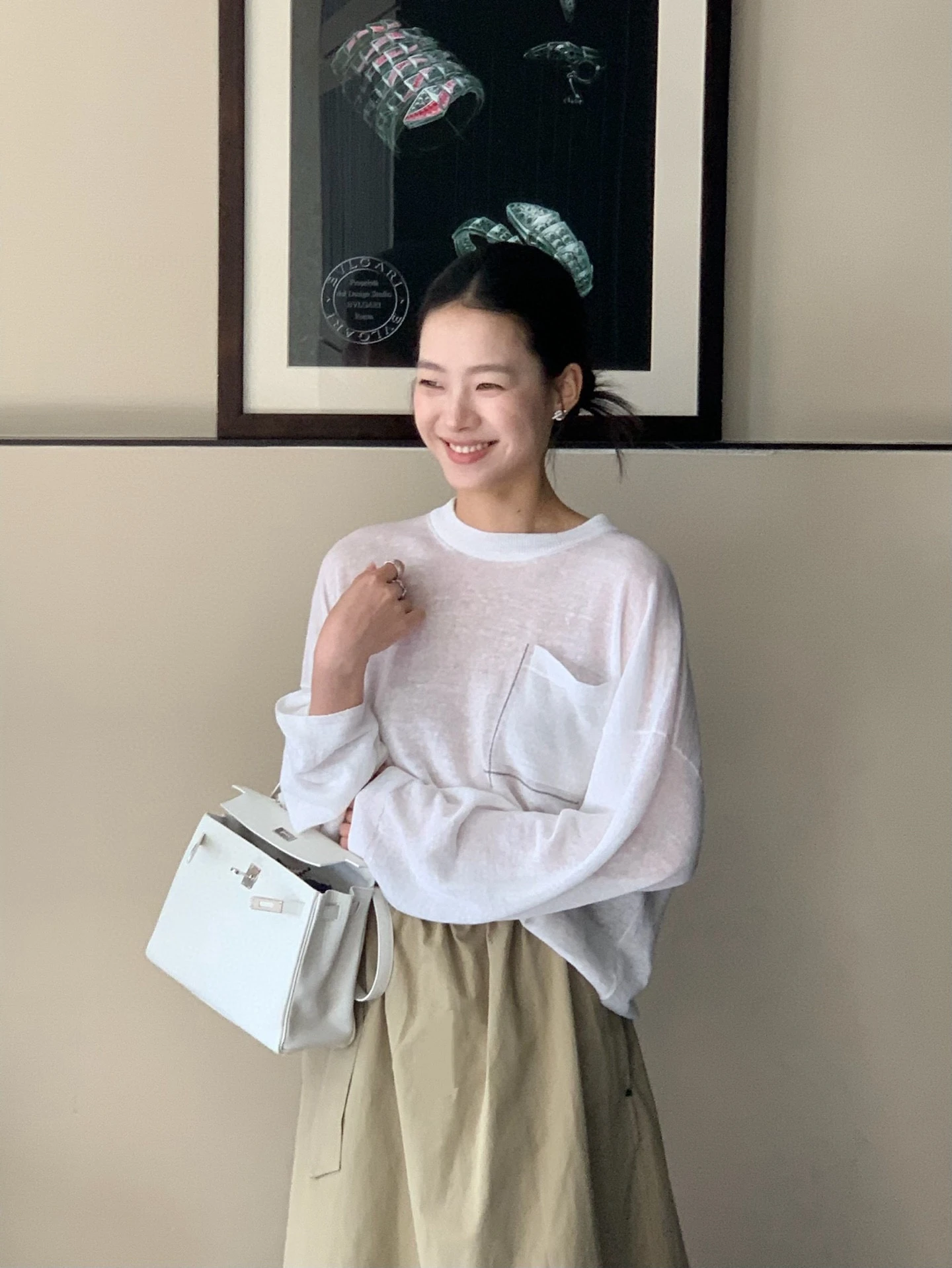 

High-End Luxury! BC Linen Italian Beaded Lightweight Sun Protection Long Sve T-irt Loose Casual Simple Versatile Women's...