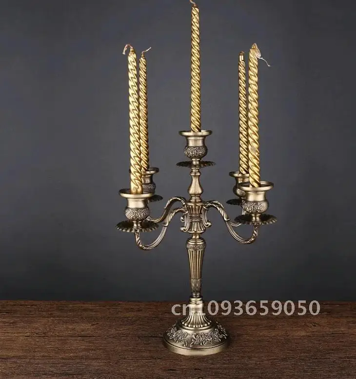 

Candle Decoration 3-arms/5-arms Bronze Metal Wedding Candlestick home Decor Light Candle Holder Holders Stand Home for