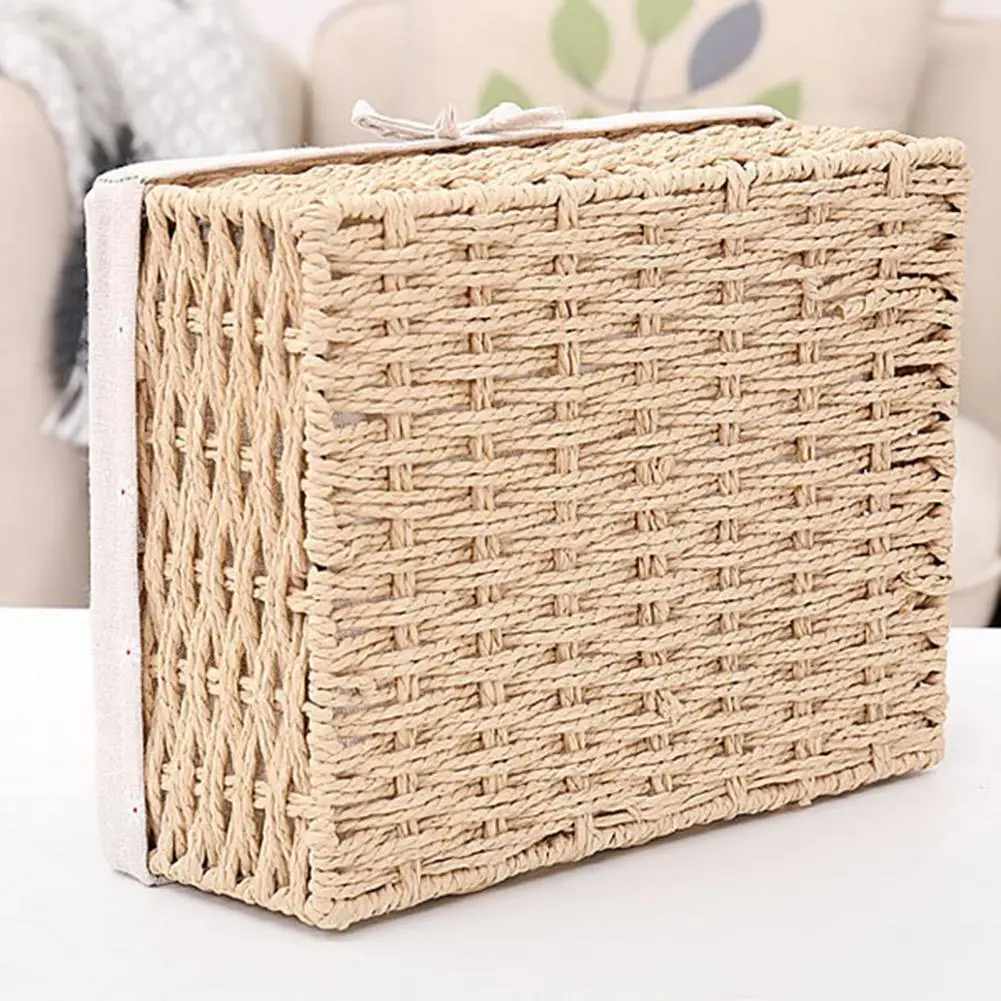 Sundries Box Good Load Capacity Fabric Sundries Container Multifunction Handmade Clothes Toys Rattan Storage Basket For Home