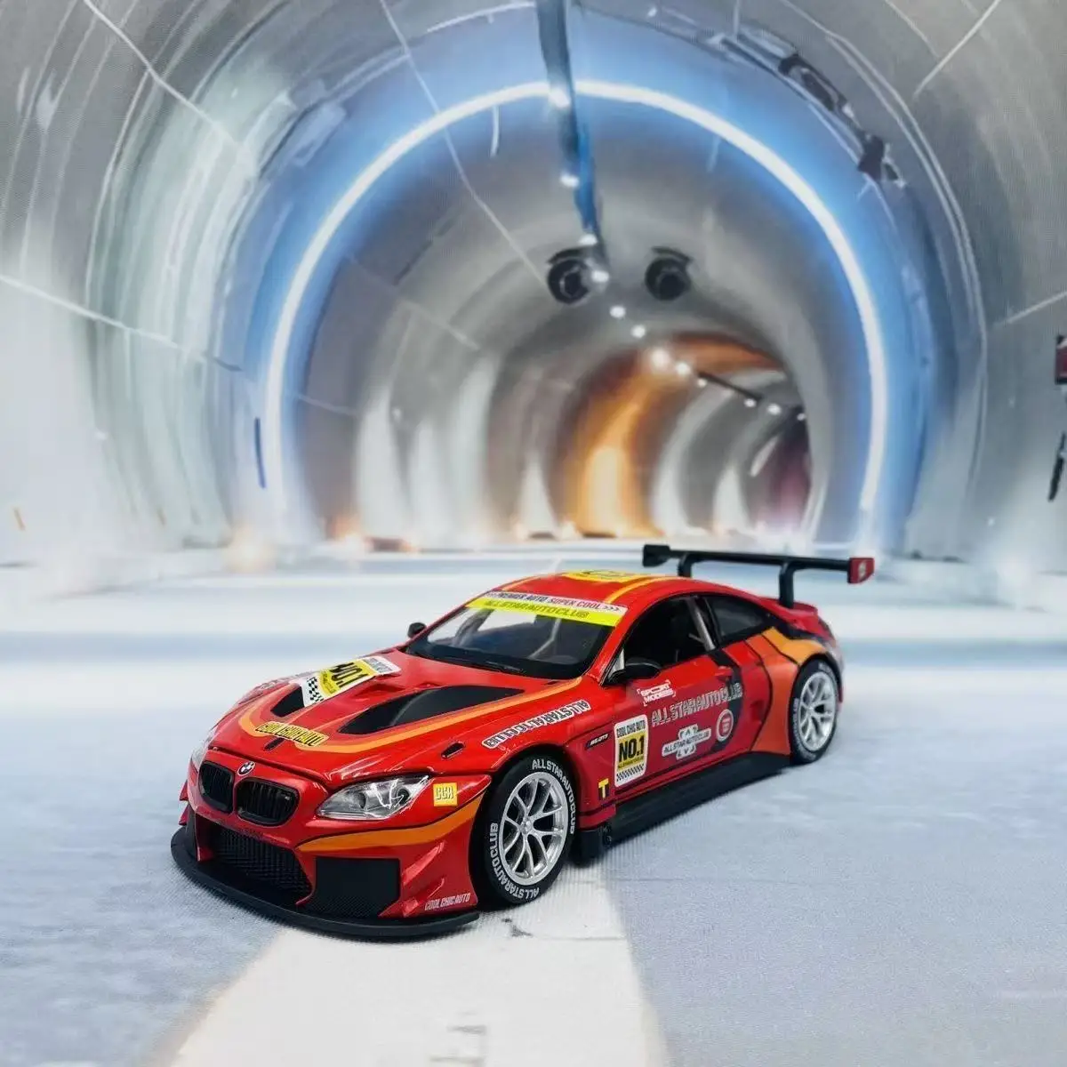 1:24 bmw m6 gt3 carro de corrida alta simulação diecast metal liga modelo carro som luz puxar para trás coleção crianças brinquedos presentes x40