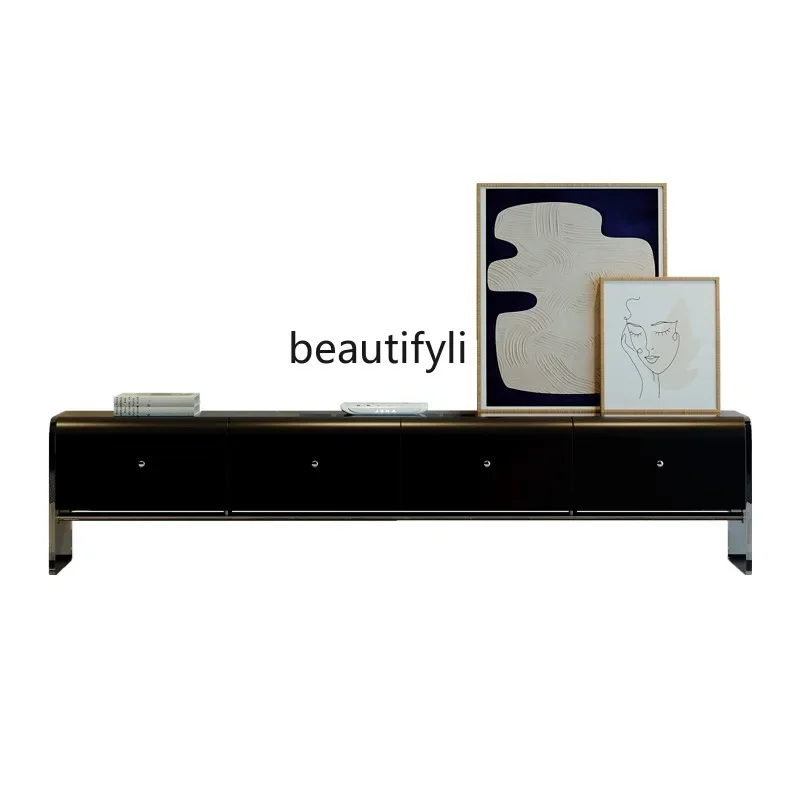 

V Acrylic Suspension TV Cabinet Minimalist Italian Coffee Table Simple Nordic Paint Floor Cabinet