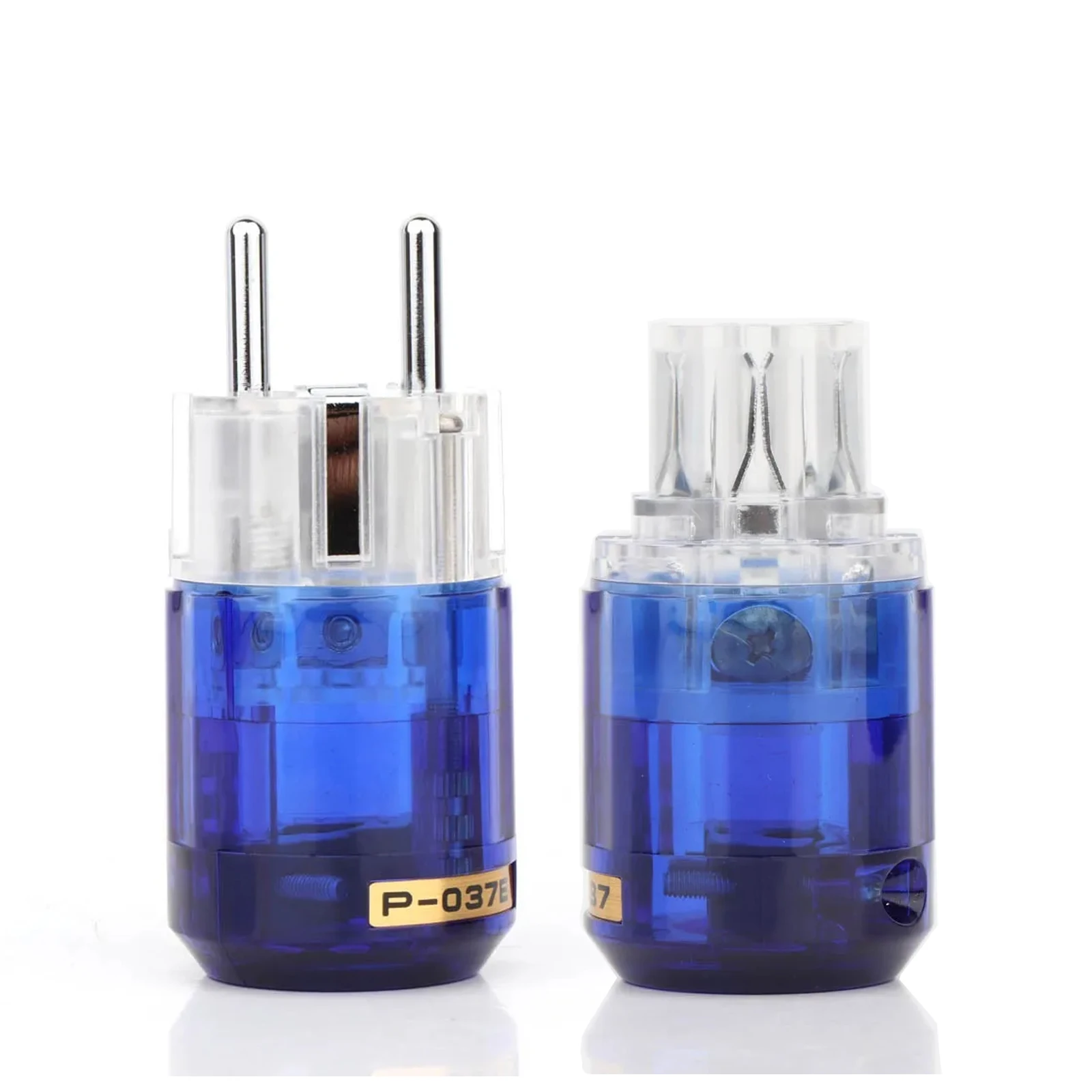 P-037(BR) Hifi Audio Amplifier Power Line EU/US Plugs Rhodium Plated IEC Male/Female Connecter for DIY Speaker Main Power Cable