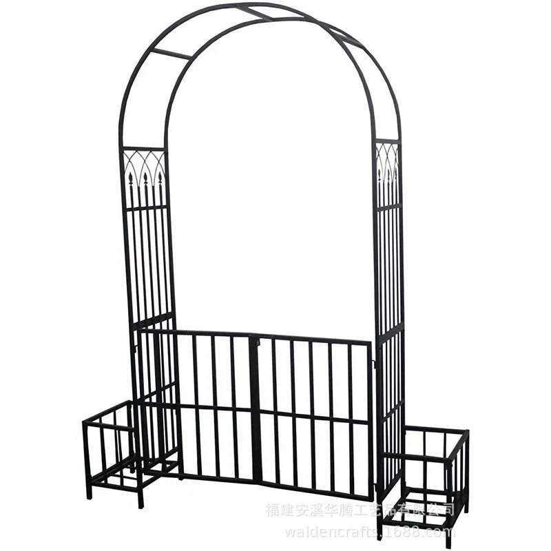 European garden wrought iron arch flower stand courtyard door outdoor arch curved green plant bracket climbing vine frame