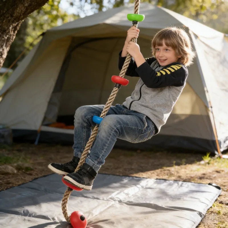 ชุดของเล่นปีนป่ายสำหรับเด็ก ของขวัญวันเกิด พร้อมเชือกปีน แท่นวาง และชิงช้าทรงจาน ชุดชิงช้าออกกำลังกาย สนามเด็กเล่นกลางแจ้งในสวน