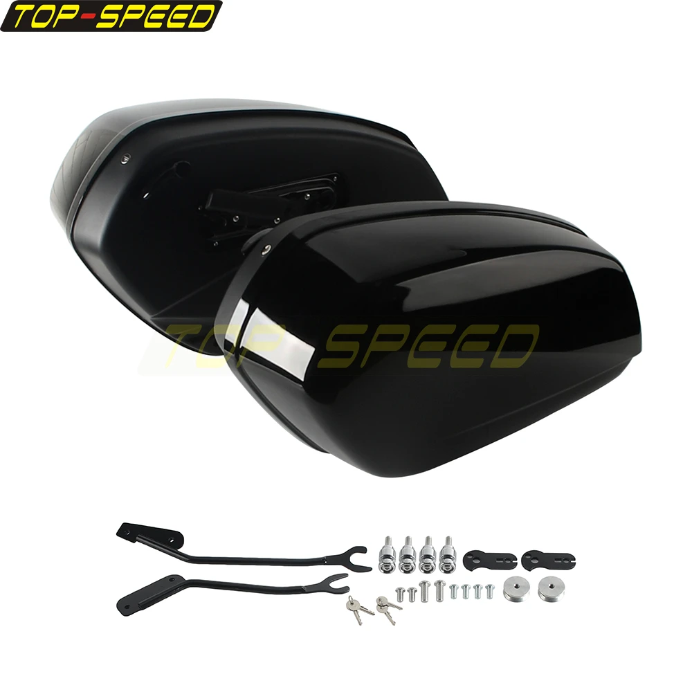 For Harley Softail Low Rider S ST FXLRS FXLRST FXLR FXRST Hard Saddlebags w/Docking Kit Motorcycle Side Saddle Bag Box 2018-2024