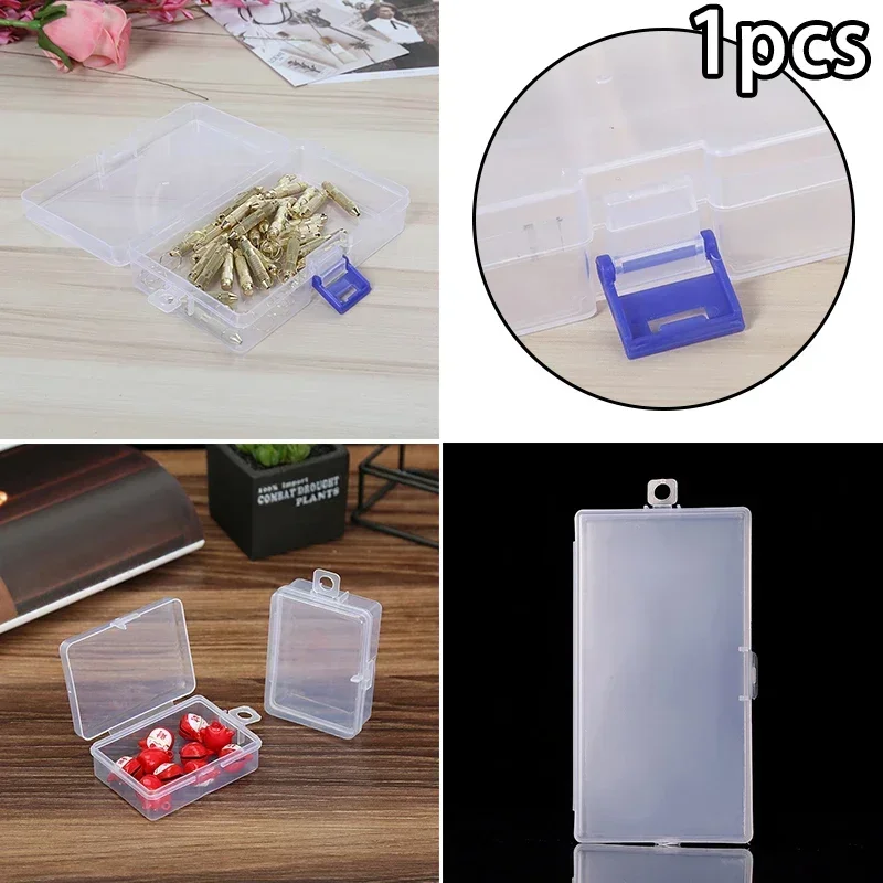 Clear Lidded Plastic Storage Box Jewelry Display Box Trifles Parts Tool Screw Case Bead Container Portable Table Organizer NEW