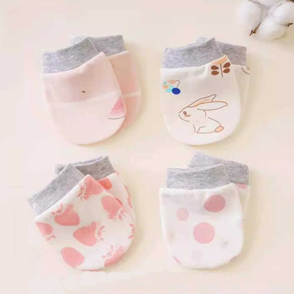 Baby Anti Scratch Gloves Cotton 0-3 Months Face Protection Mittens Unisex Boy Girl Newborn Accessories