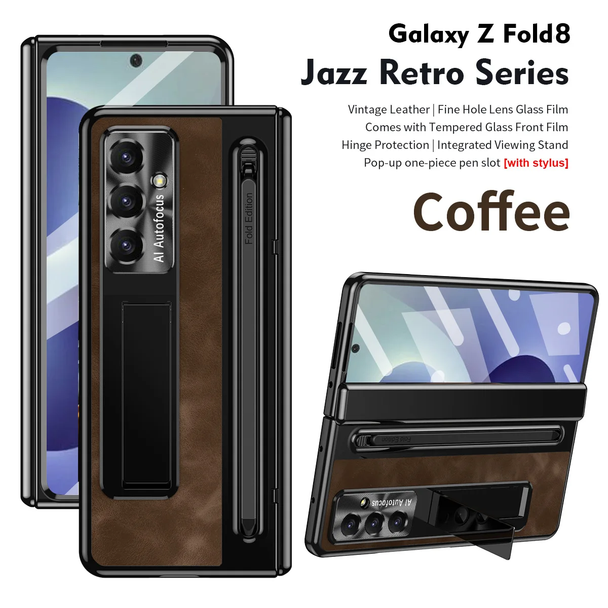 For Samsung Galaxy Z Fold8 Ultra Fold8 7 6 5 phone case with foldable pen slot integrated full-coverage shockproof business case