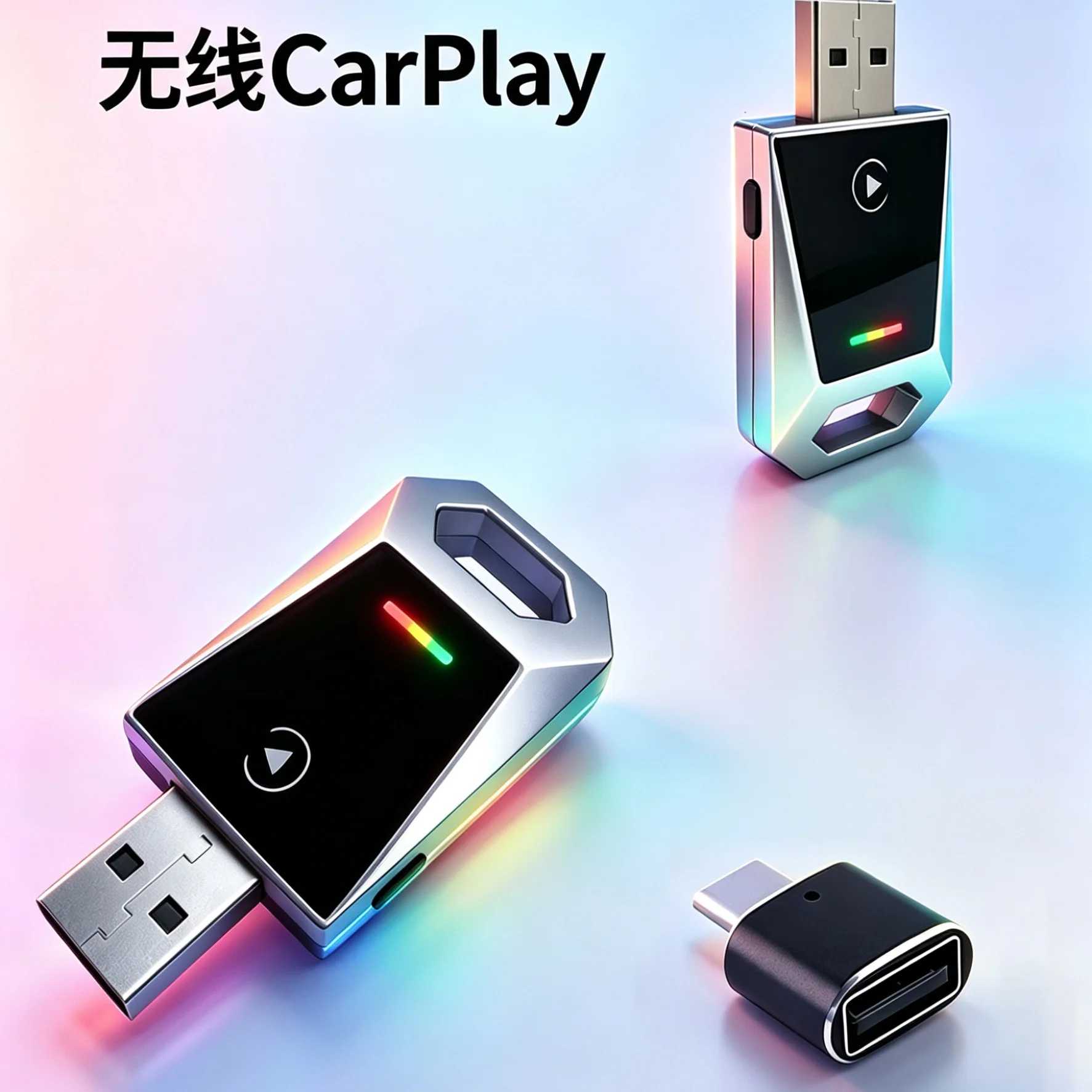 

Wireless CarPlay Box Android Auto Car Interconnect RGB Light Adapter