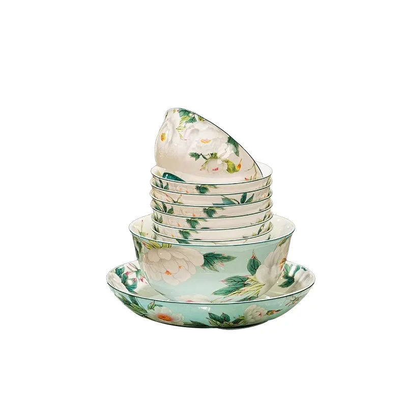 

Bowl household 2025 new dish set household high-end bone china tableware Chinese housewarming