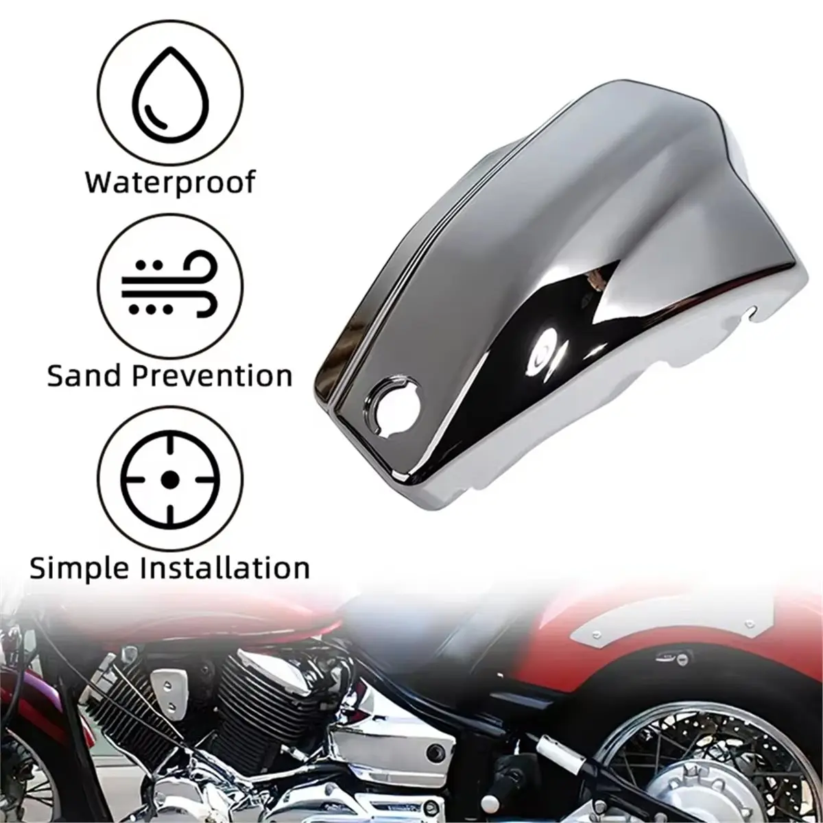 

Для Yamaha Dragstar V-Star XVS1100 1999-2011 мотоциклетные хромированные чехлы для аккумулятора, левый и правый обтекатель, защита