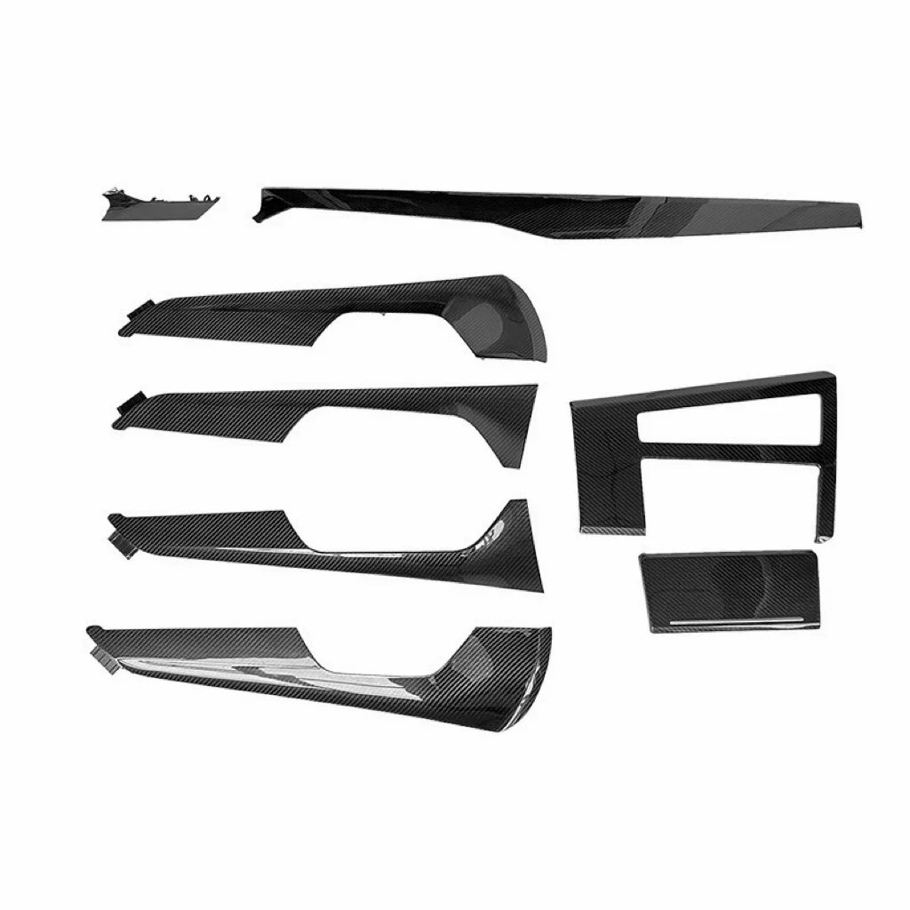 Carbon Fiber Center Console Dashboard Panel Replacement For Audi A6L A7 RS6 2019-2023 Dry Carbon Interior Modification Parts