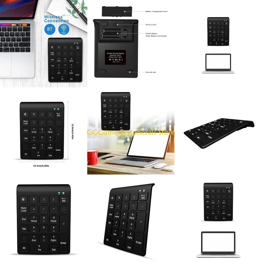 

U55B 2.4Ghz Wireless Keyboard Digital Numpad Keypad 27-Key Bluetooth-compatible