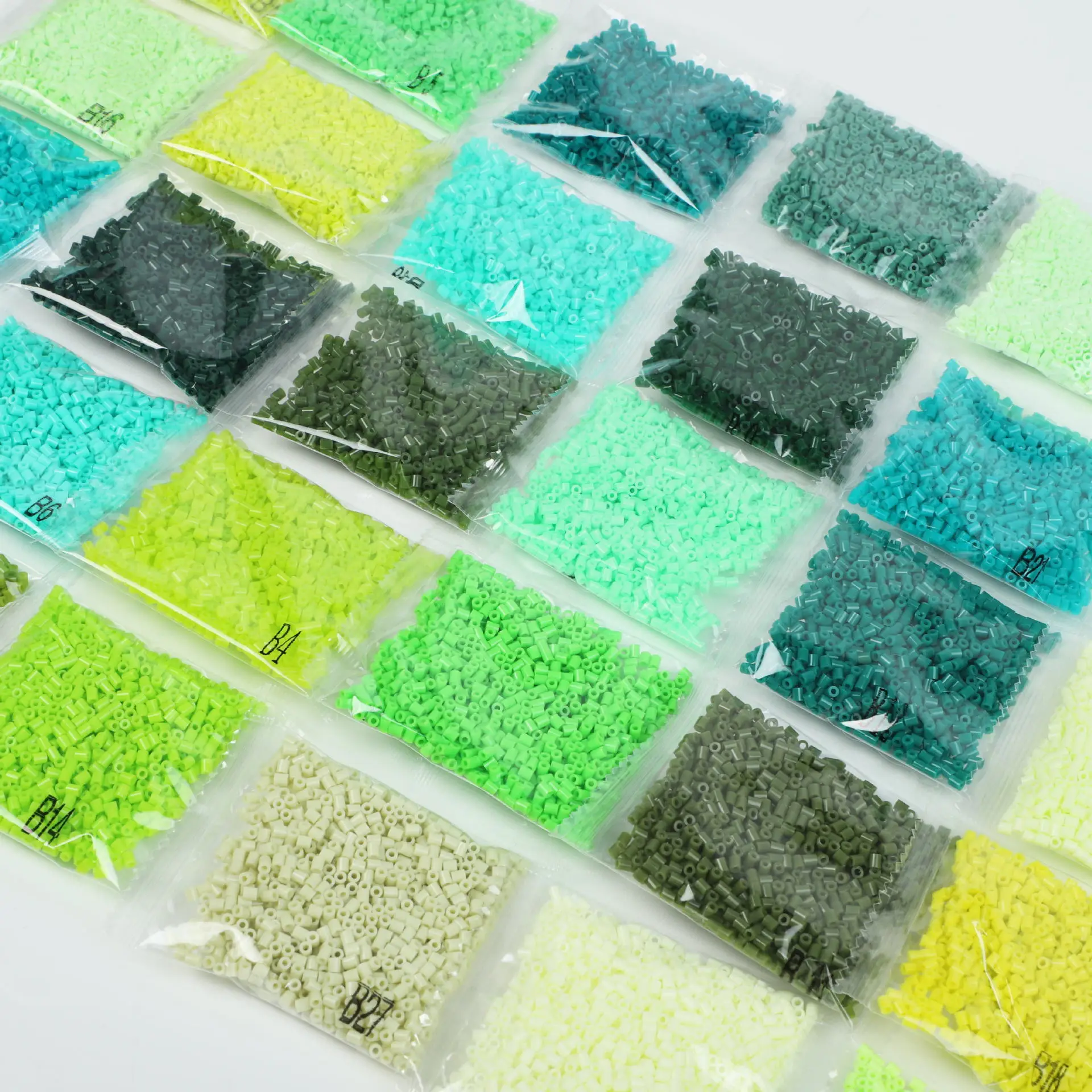 Green Series Perler Mard Bean Fusion Bean 2.6mm DIY material bag Holiday Gifts Desktop Ornament Decoration Handicraft keychain