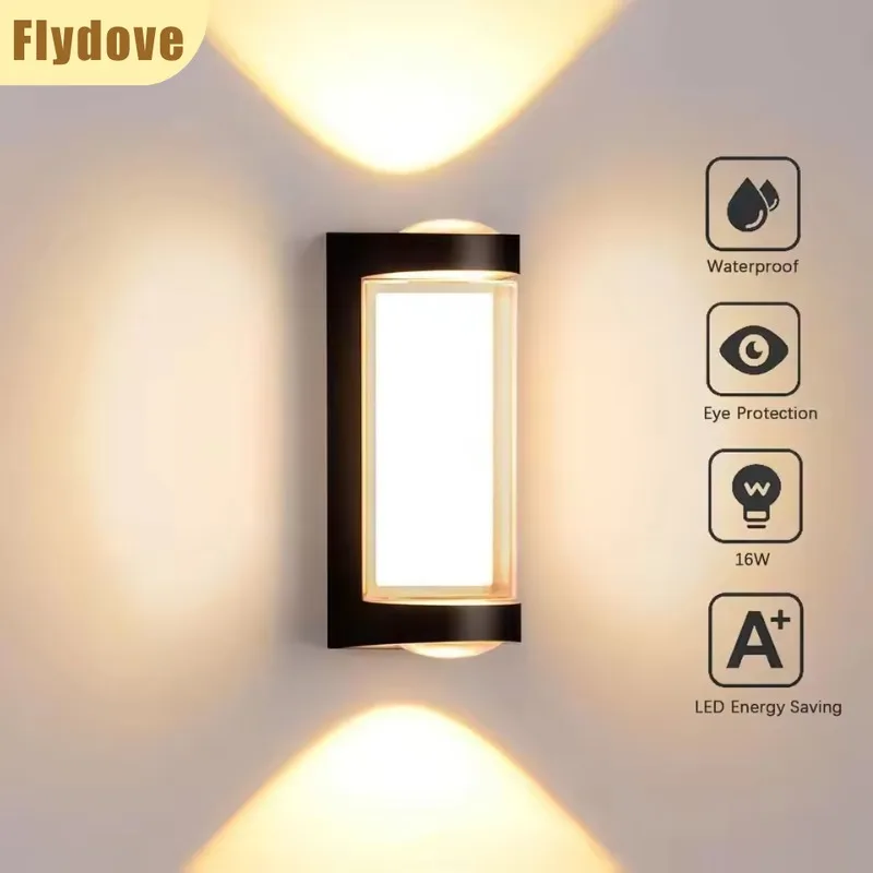 

Nordic Modern Aluminum LED Wall Light Outdoor Creative Double Headed Up and Down Corridor Bedroom Bedside Home Decoration Light