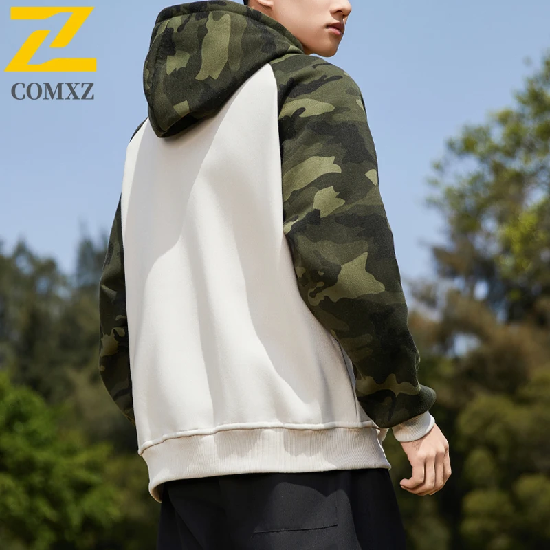 New Hooded Cardigan Jacket 2025 Winter New Fashion Color Matching Design Windproof Warm Top Casual Versatile Mountain Print Coat