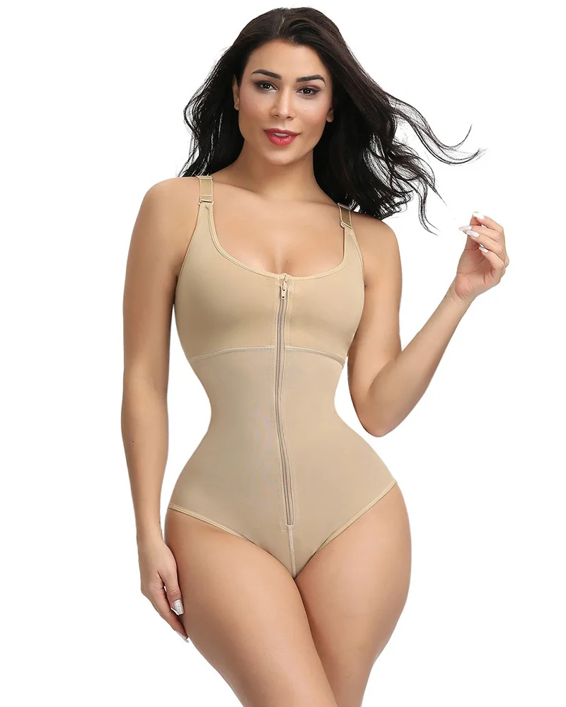 

2024 Full Body Shapewear Triangle One-Piece Toning Zipper Top Sliming Zip And Hook Sexy Lingerie Waist Trainer Female Corset