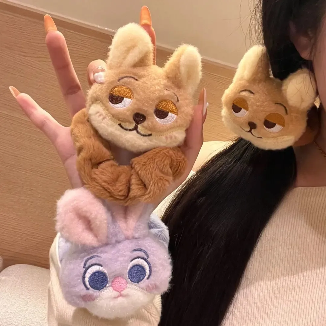 

For Zootopia 2: Judy Nick's Hair Bun Headband, Girls' Autumn/Winter Elastic Hair Ring, Braided Hair Decor