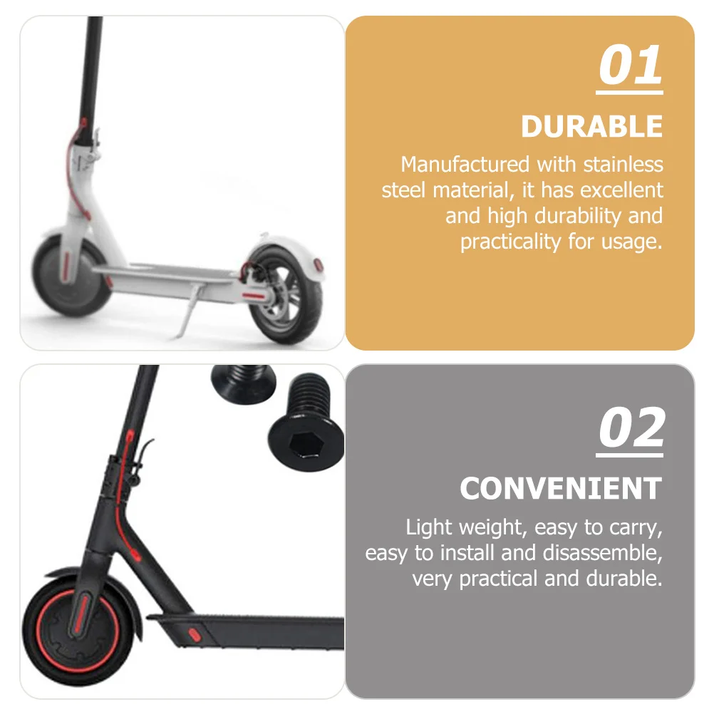 

1Set Scooter Handlebar Front Fork Screws Replacement Durable Stainless Steel Exquisite Workmanship Practical Spare Parts