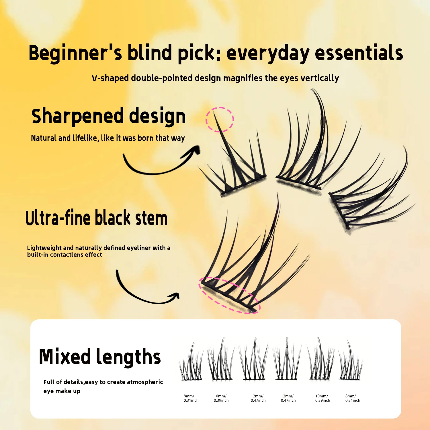 384 クラスターサンフラワー シングルクラスターつけまつげ - Eyelash Extension For Big Eyes のレビューと価格