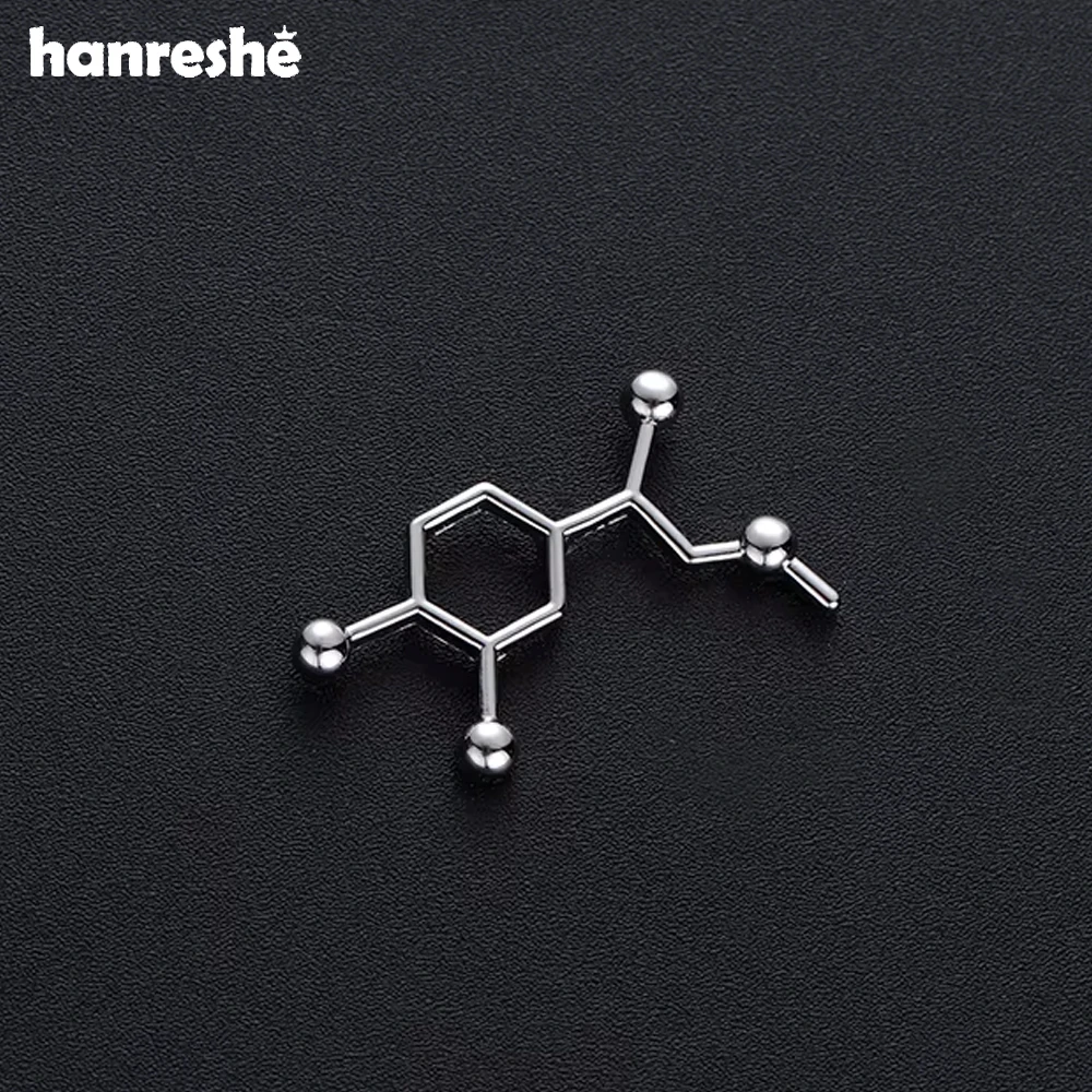 

Adrenaline Molecule Pin Scinece Medical Biology Teacher Gold Color Pins Metal Fashion Jewelry Beautiful Brooches Women Gift