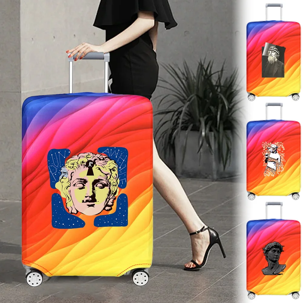 

New Luggage Cover Travel Accessories Protective Case 18-32inch Trolley Box Suitable Reusable Sculpture Printing Series